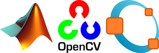 Logos: MATLAB, OpenCV, Octave