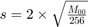 $s = 2 \times \sqrt{\frac{M_{00}}{256}}$