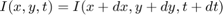 $$I(x,y,t) = I(x+dx, y+dy, t+dt)$$